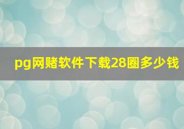 pg网赌软件下载28圈多少钱