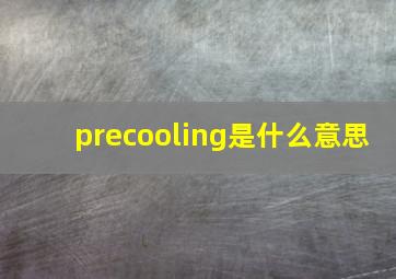 precooling是什么意思