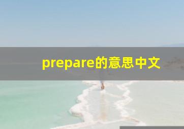 prepare的意思中文