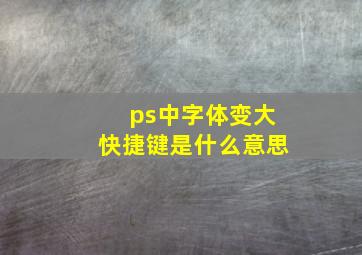 ps中字体变大快捷键是什么意思