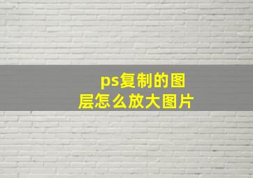 ps复制的图层怎么放大图片