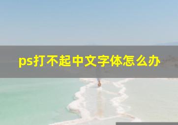 ps打不起中文字体怎么办