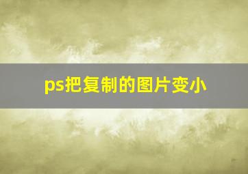 ps把复制的图片变小