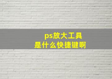 ps放大工具是什么快捷键啊