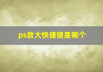 ps放大快捷键是哪个