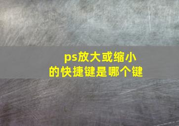 ps放大或缩小的快捷键是哪个键