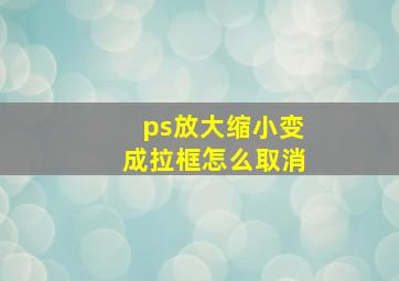 ps放大缩小变成拉框怎么取消