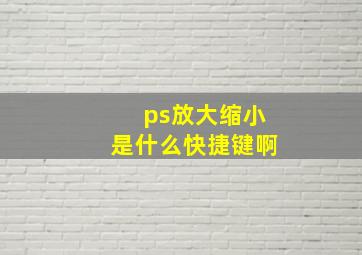 ps放大缩小是什么快捷键啊