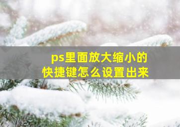 ps里面放大缩小的快捷键怎么设置出来