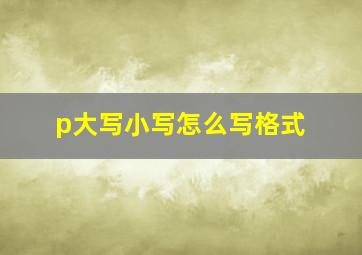 p大写小写怎么写格式