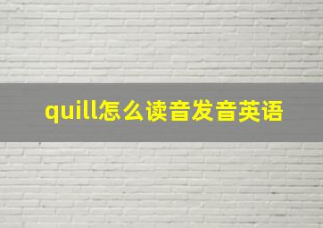 quill怎么读音发音英语