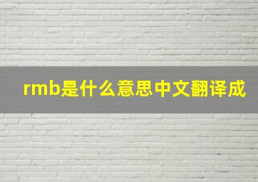 rmb是什么意思中文翻译成