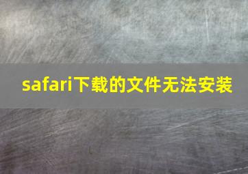 safari下载的文件无法安装