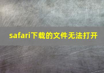 safari下载的文件无法打开