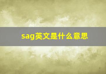 sag英文是什么意思