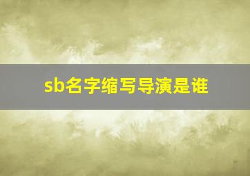 sb名字缩写导演是谁