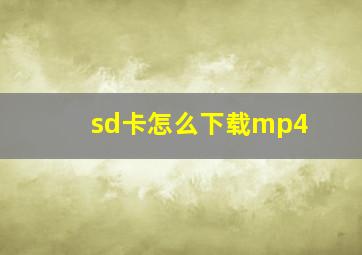 sd卡怎么下载mp4