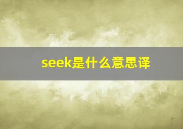 seek是什么意思译