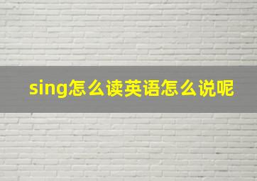 sing怎么读英语怎么说呢