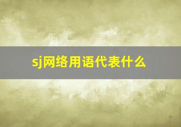 sj网络用语代表什么