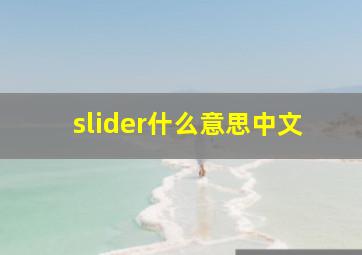 slider什么意思中文