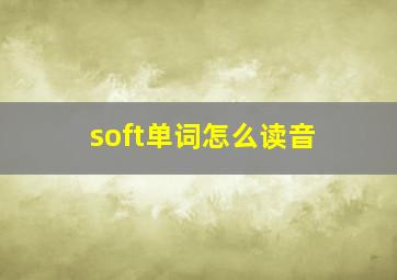 soft单词怎么读音