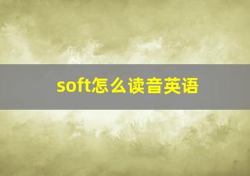 soft怎么读音英语