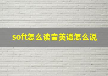 soft怎么读音英语怎么说