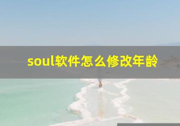 soul软件怎么修改年龄