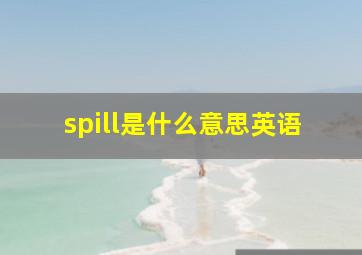 spill是什么意思英语