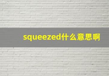 squeezed什么意思啊