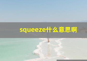 squeeze什么意思啊