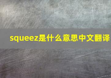 squeez是什么意思中文翻译