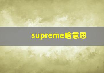 supreme啥意思