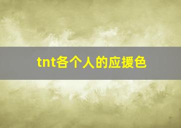 tnt各个人的应援色