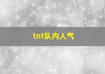 tnt队内人气