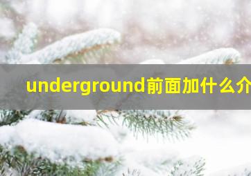 underground前面加什么介词