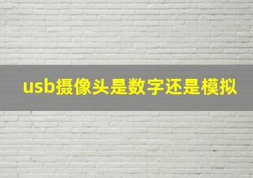 usb摄像头是数字还是模拟