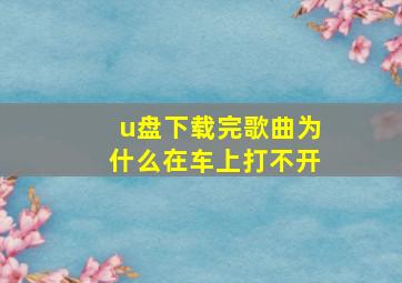 u盘下载完歌曲为什么在车上打不开