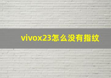 vivox23怎么没有指纹