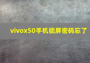 vivox50手机锁屏密码忘了