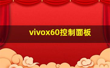 vivox60控制面板