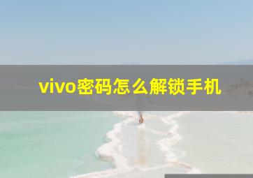 vivo密码怎么解锁手机