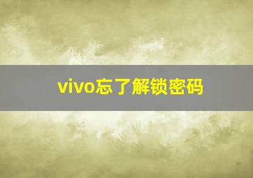 vivo忘了解锁密码