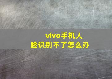 vivo手机人脸识别不了怎么办