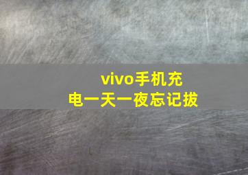 vivo手机充电一天一夜忘记拔