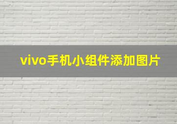 vivo手机小组件添加图片