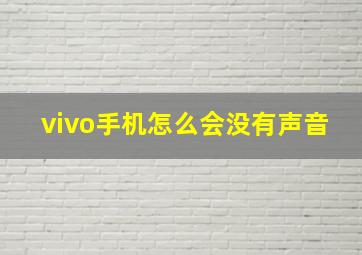 vivo手机怎么会没有声音