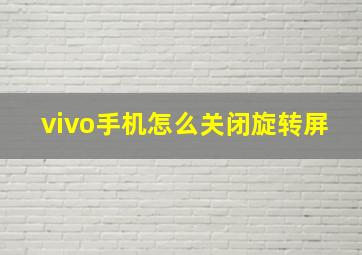 vivo手机怎么关闭旋转屏