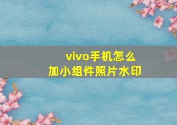 vivo手机怎么加小组件照片水印